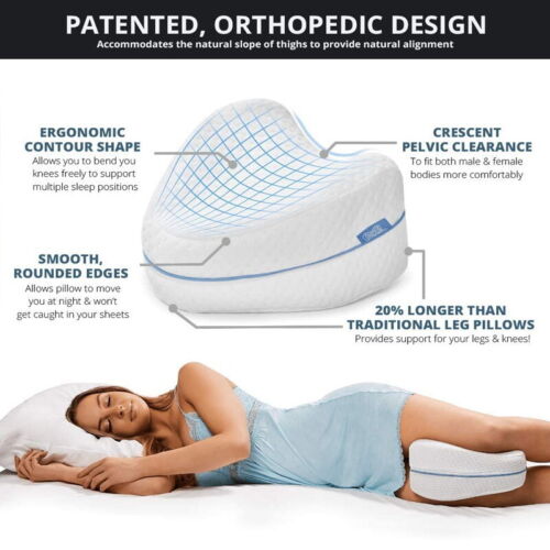 Ventilated Memory Foam Knee Pillow, Pain Relief Support