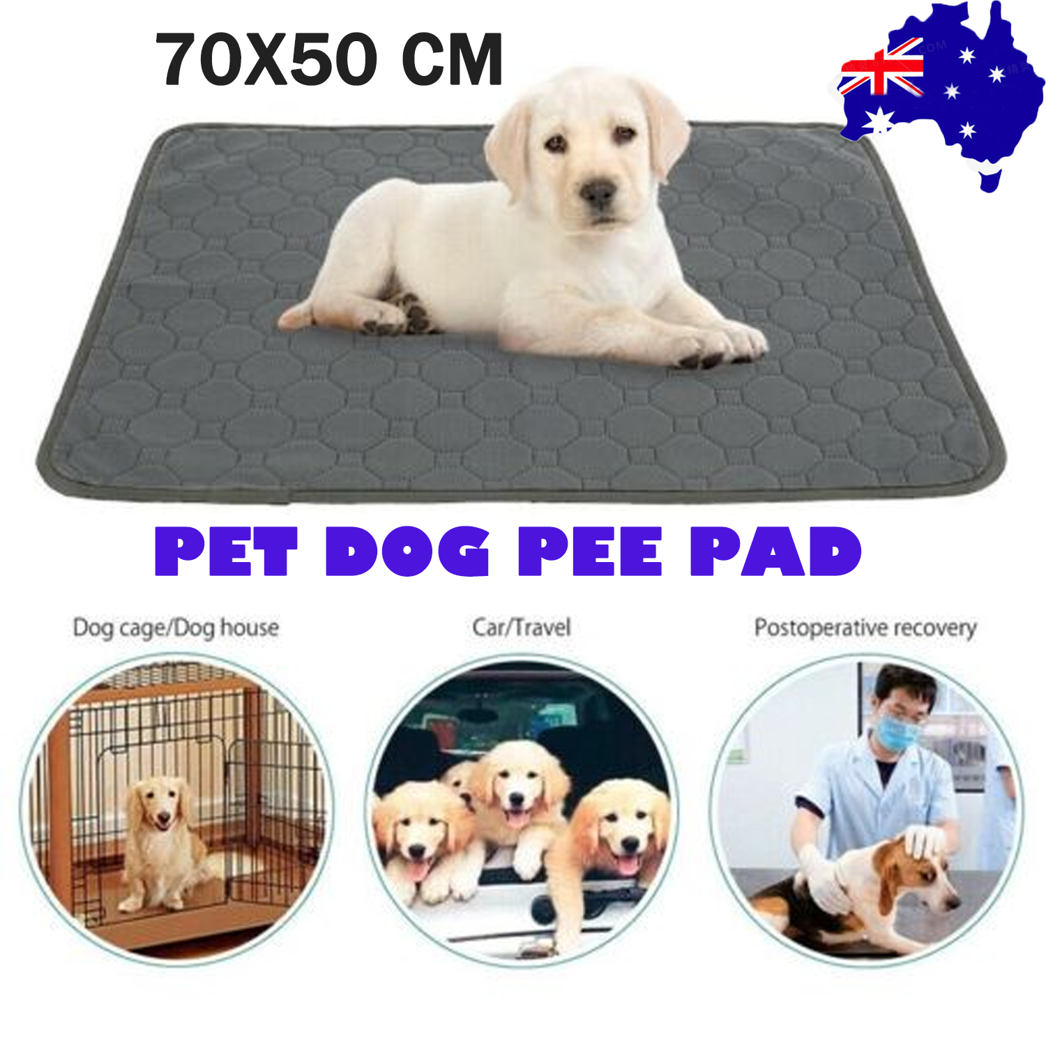 Washable Reusable Dog Pee Pad - Absorbent, Leakproof Mat