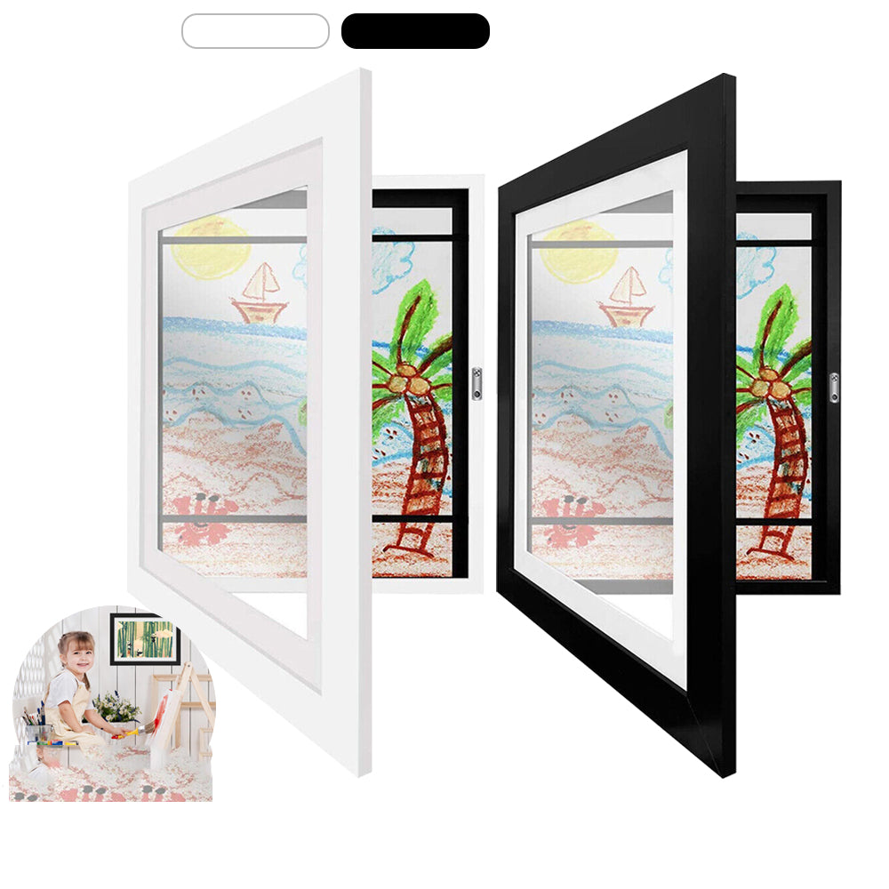 High Capacity Kids Art Frames for 150 Projects, Black