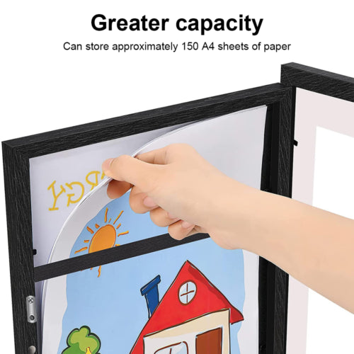 High Capacity Kids Art Frames for 150 Projects, Black