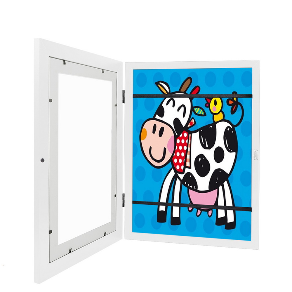 High Capacity Wooden Kids Art Frame, Holds 150 Drawings