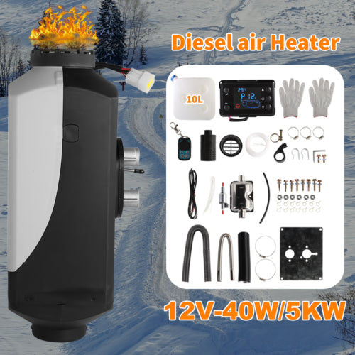 5KW 12V Diesel Heater with LCD Thermostat, Remote & 10L Tank