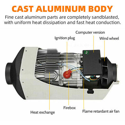 5KW 12V Diesel Heater with LCD Thermostat, Remote & 10L Tank