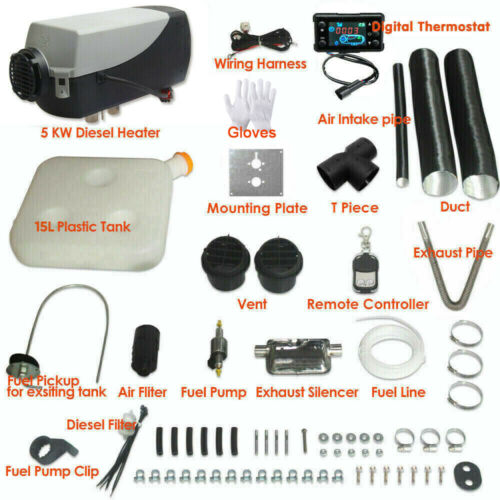 Low Noise 12V 8KW Air Diesel Heater with Thermostat & Remote