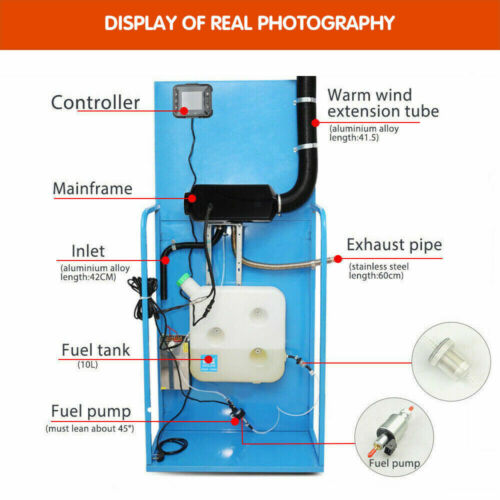 Low Noise 12V 8KW Air Diesel Heater with Thermostat & Remote