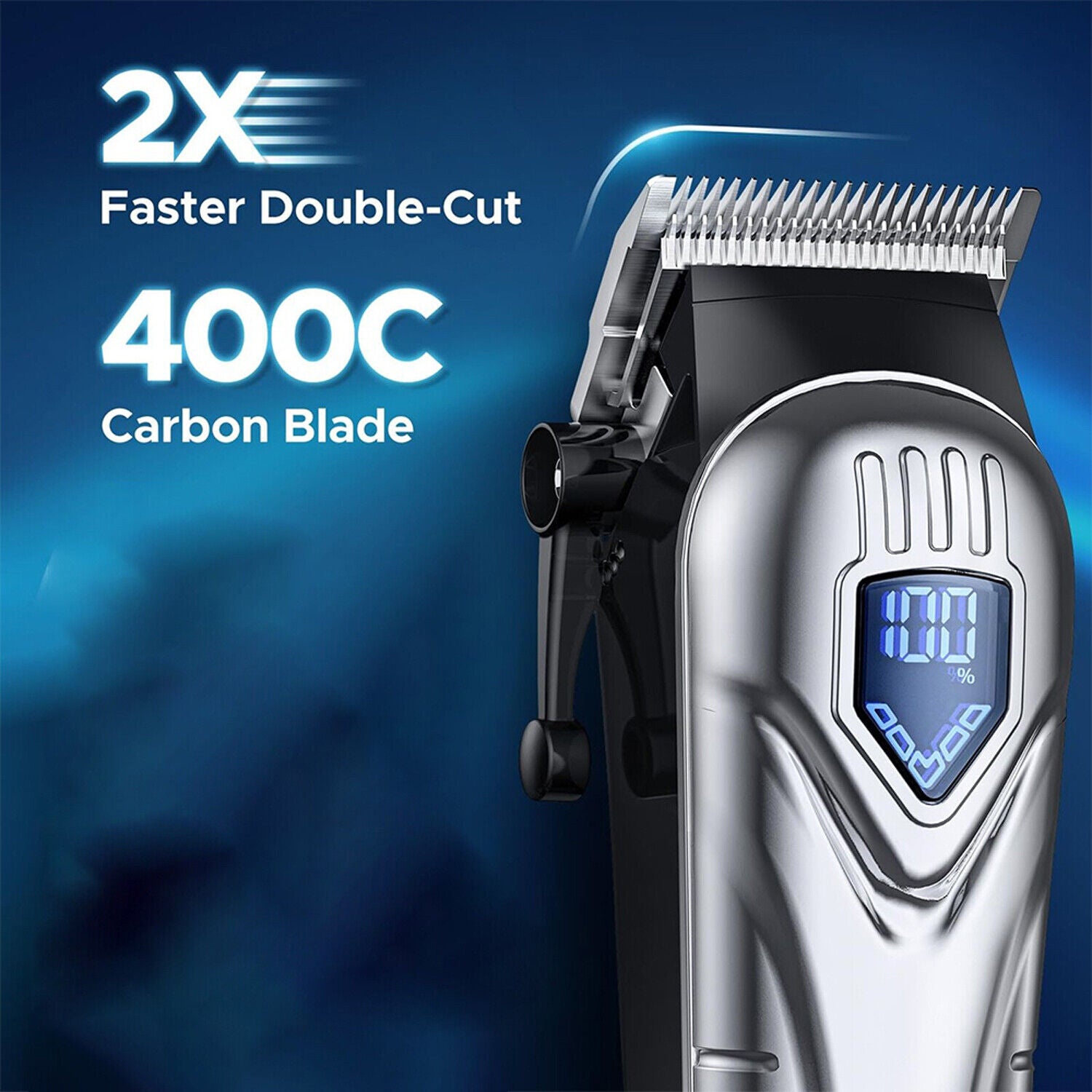 Upgrade Men Portable Hair Trimmer Clippers Sets Low Noise Faster Blade 2500mAh