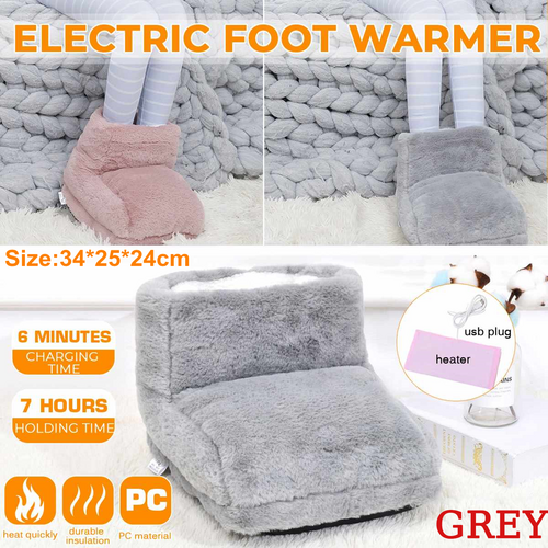 USB Plush Electric Heated Foot Warmer with Detachable Design