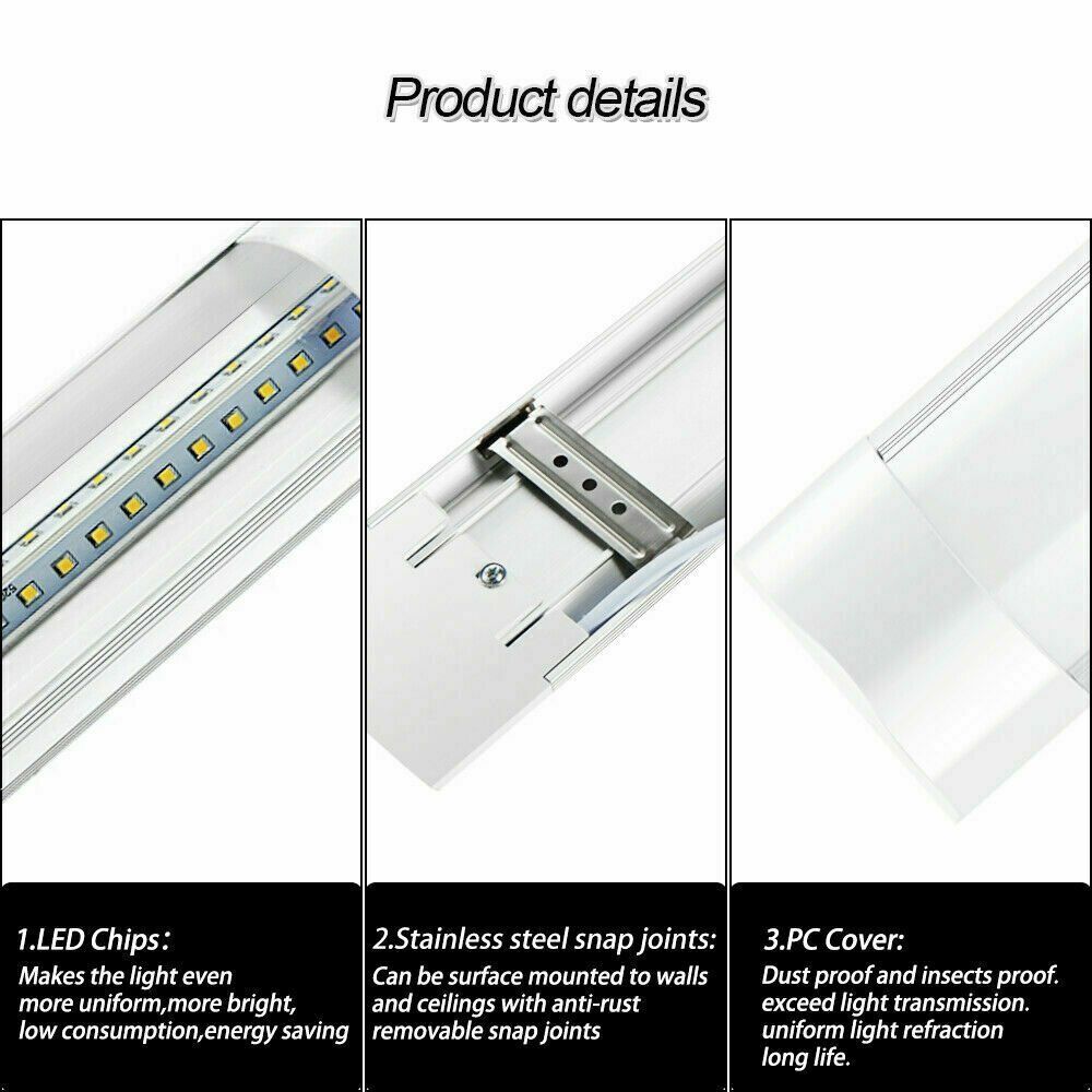 10x 120CM LED Tube Light Batten Linear Slim Light WorkShop Garage Lamp 40W 6500K