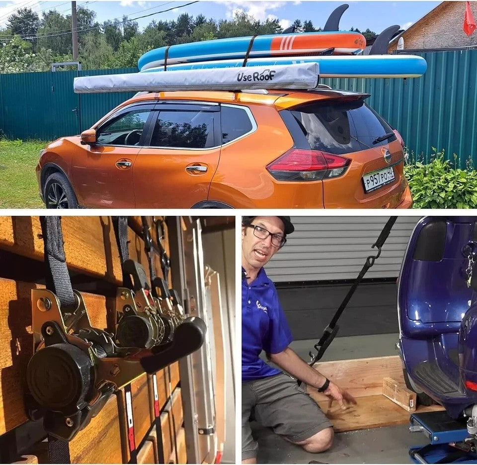 Quick Release Automatic Heavy Duty Retractable Ratchet Tie Down Strap black 25mm*3m