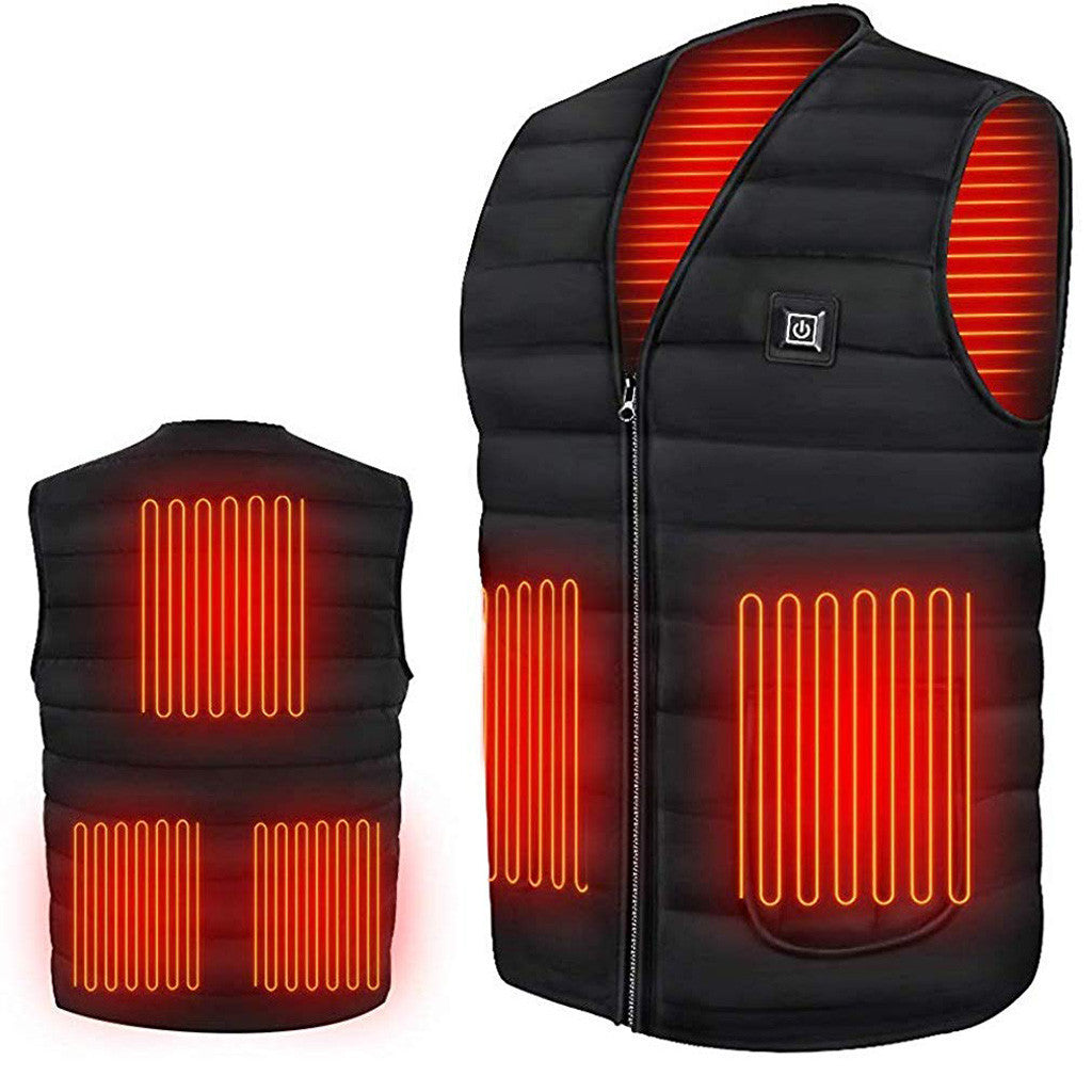 Smart Heated Vest w/ USB, Water-Resistant, Unisex, 3XL