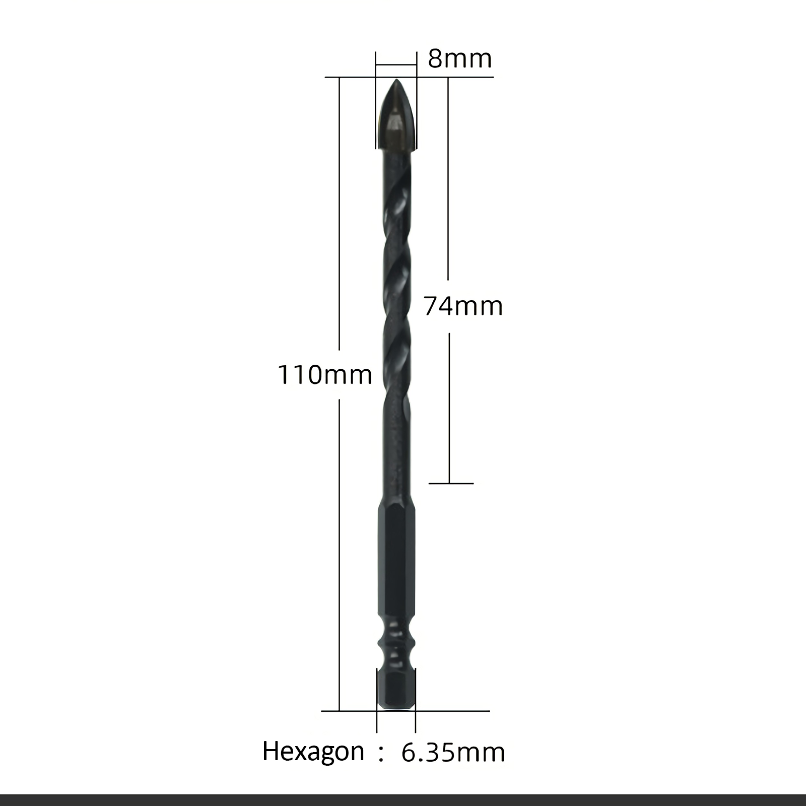 4PCS Drill Set Hex Tile Drill Bit Glass Ceramic Bric Hex Shank Cross Spear Head