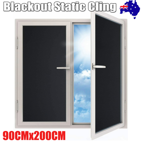 Blackout Static Cling Window Glass Film Privacy Protection To Block Sun Decor 90CMx200CM