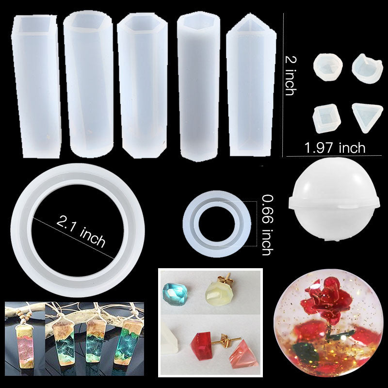 93Pcs/Set Resin Mold Epoxy Resin Mold Dropper Spoon Powder Set Kit Craft Tool