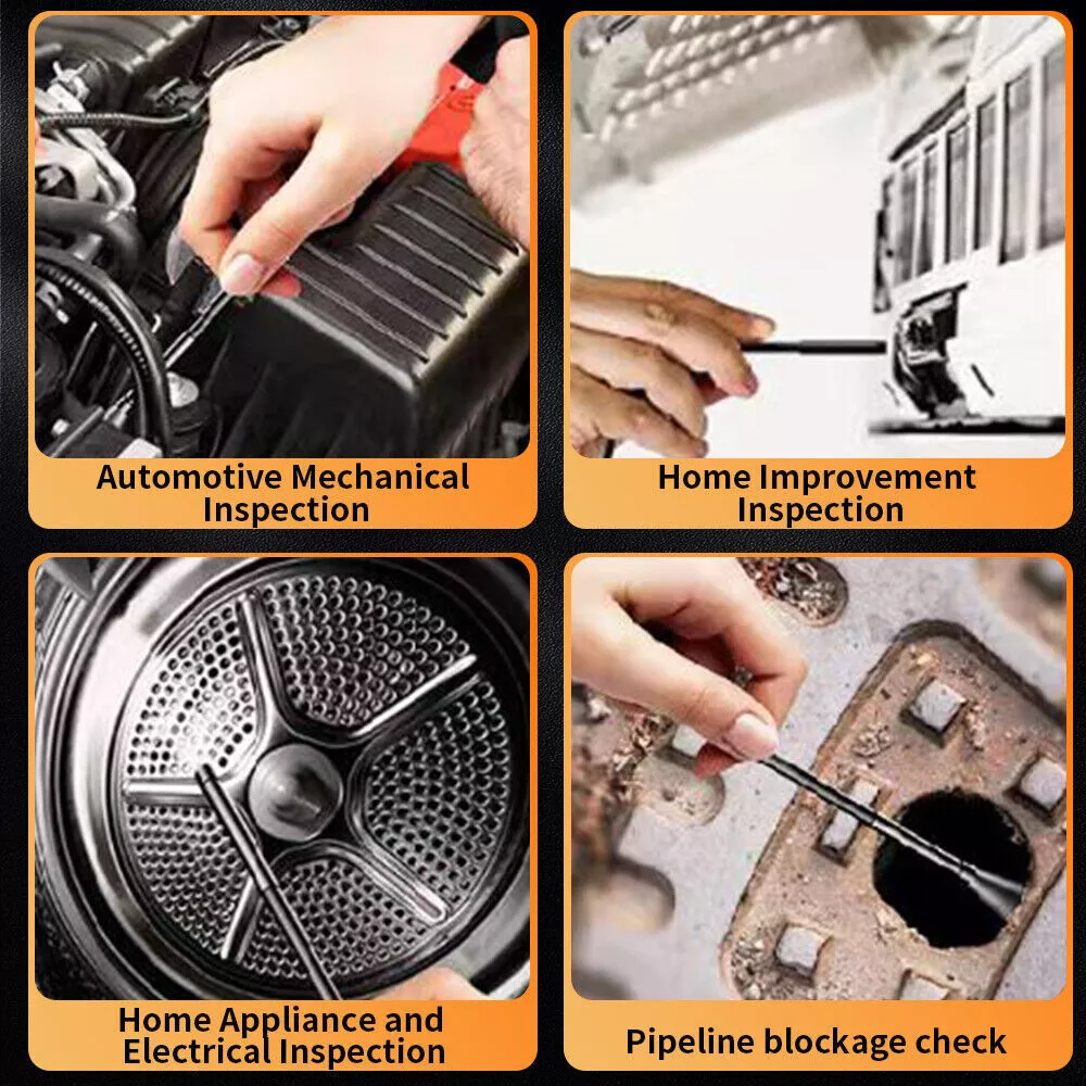 4.3" Screen Industrial Endoscope 8mm Borescope Inspection 1080P HD Camera 15M