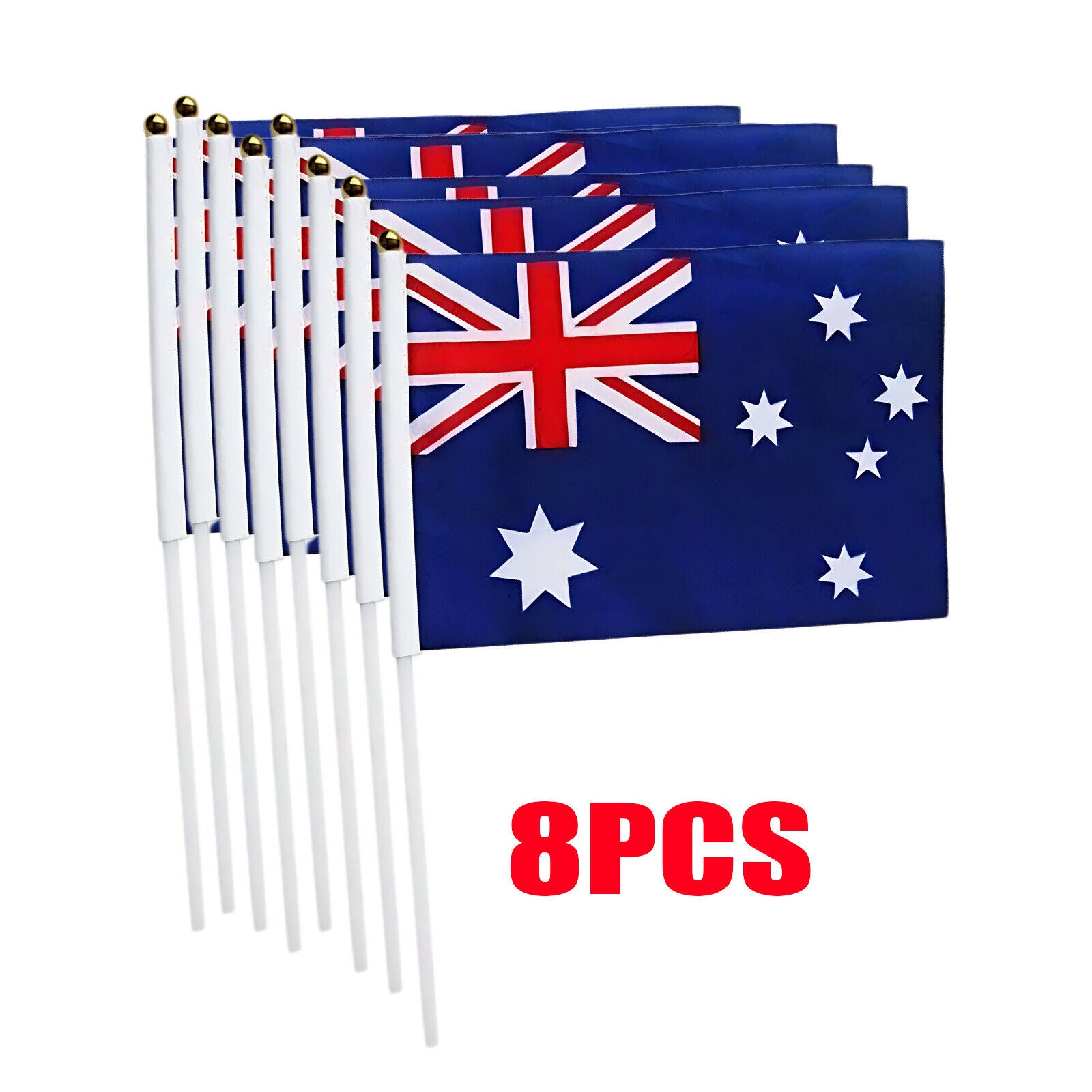 Small Waver Hand Held Aussie Flags Party Supplies Banner AU 8pcs Australia Flag