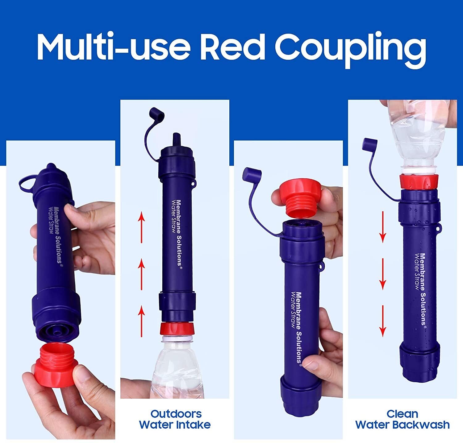 Personal Water Filter Straw 5000L Outdoor Survival Water Purification Straw0.1Î¼m