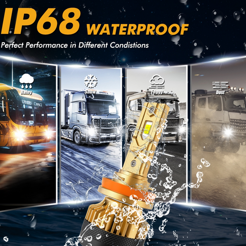 S3 PRO Series H11 Dual Copper Pipe 12V Matching Decoder 120W Gold Aluminum Components AUXBEAM