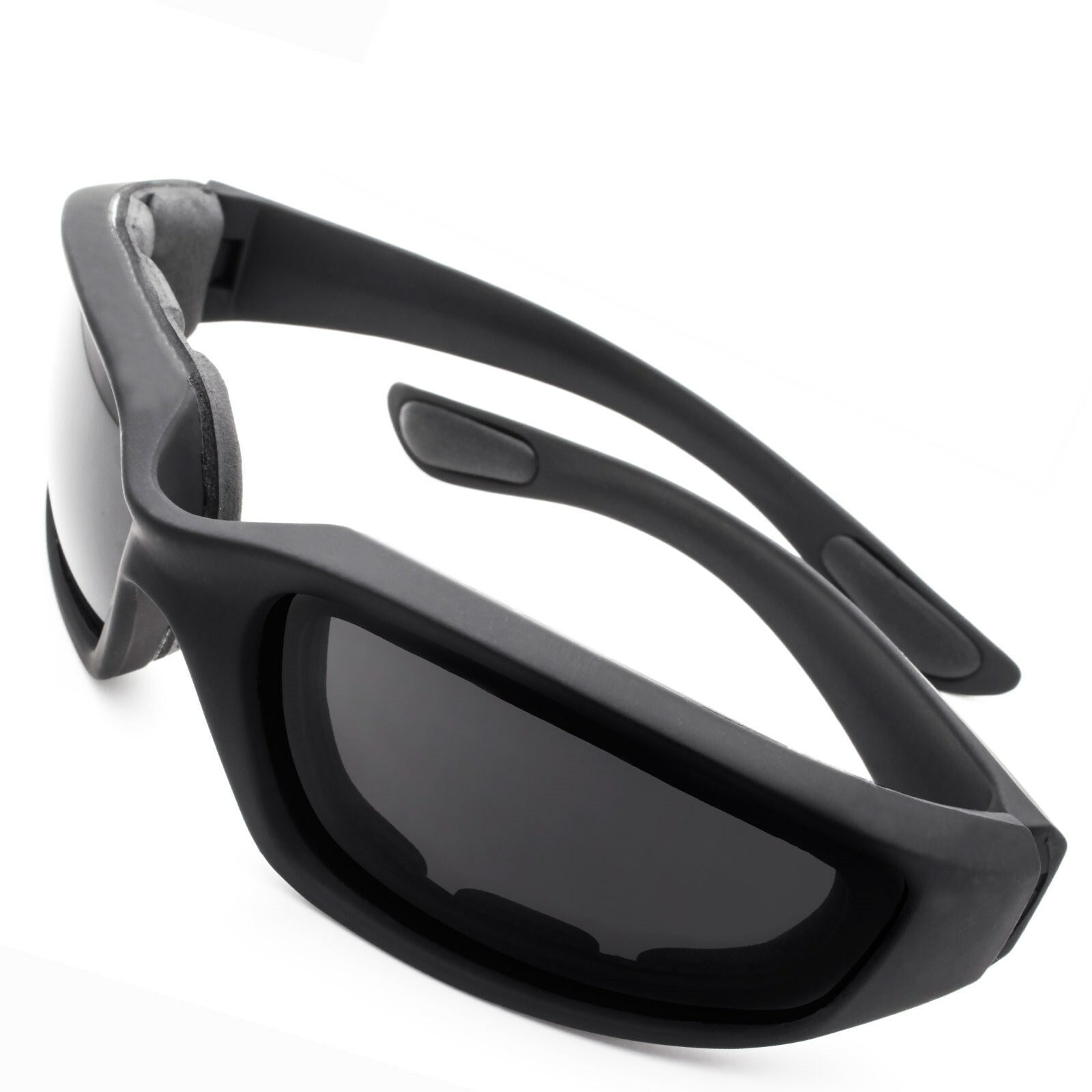 3pcs Chopper Foam Padded Motorcycle Riding Glasses Sunglasses Windproof Goggles