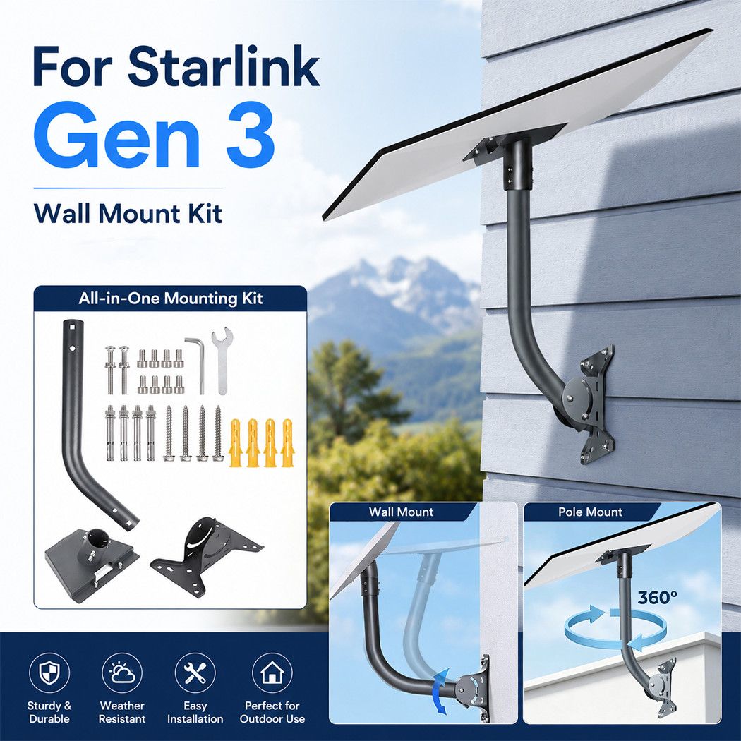 Starlink Gen3 Roof Wall Pole Mounting Kit Compatible withSatellite Standard Dish