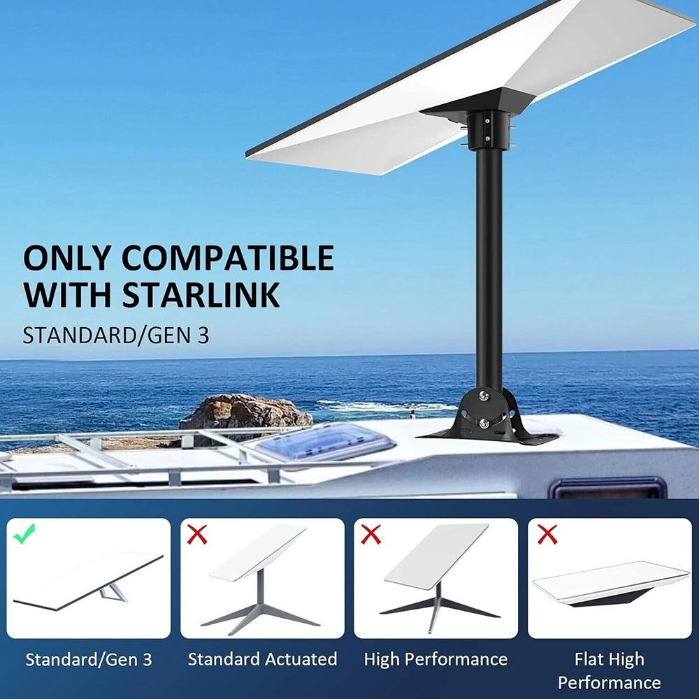 For Starlink Gen 3 Mount Mounting Kit Heavy Duty Roof &Wall 180° Adjustable Pole