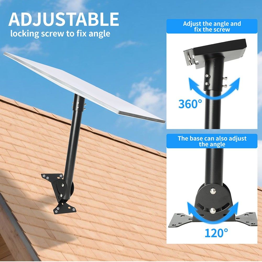 For Starlink Gen 3 Mount Mounting Kit Heavy Duty Roof &Wall 180° Adjustable Pole