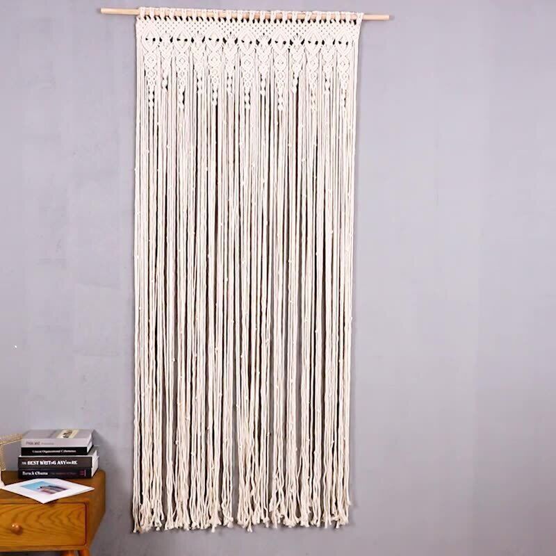 2m Heavy Duty Macrame Curtain Boho Woven Wall Hanging Window Doorway Wedding