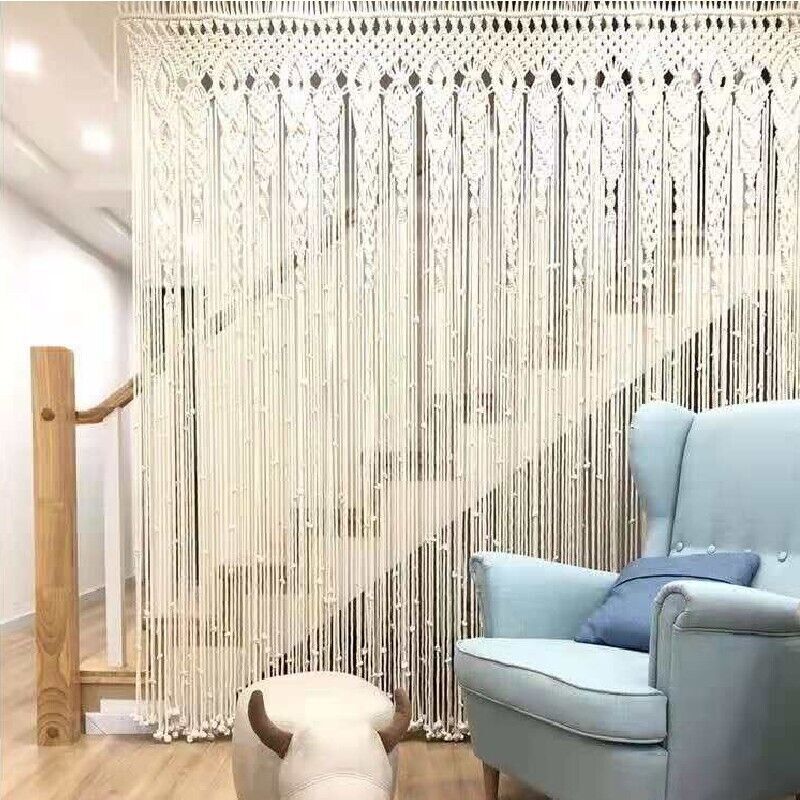 2m Heavy Duty Macrame Curtain Boho Woven Wall Hanging Window Doorway Wedding