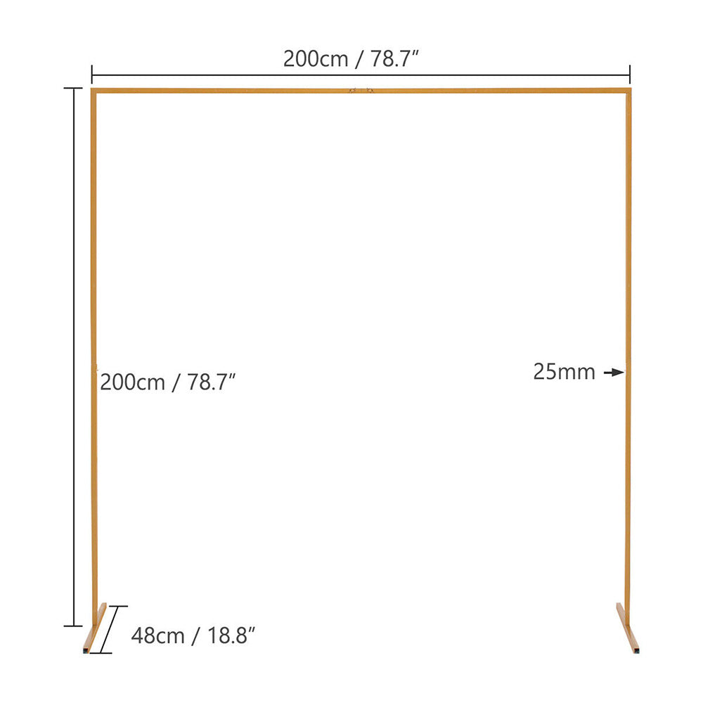 Gold Square Wedding Arch Flower Backdrop Display Stand 2.2M