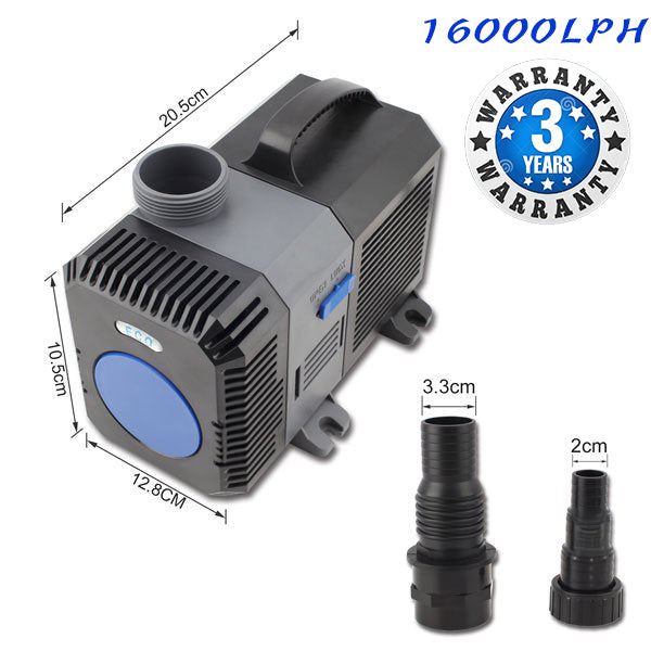 140W 16000L/H Submersible Aquarium & Pond Water Pump, ABC Plastic