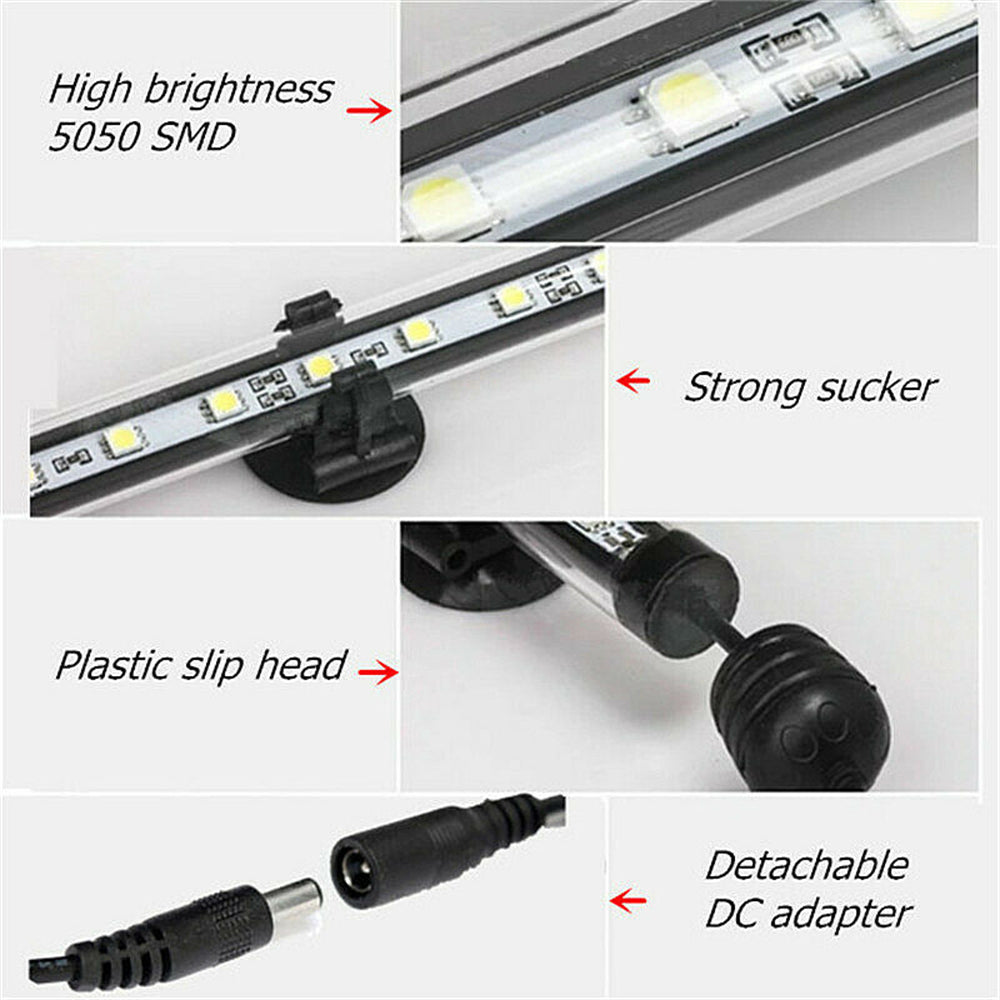 Submersible 21 LED Aquarium Light Bar Lamp, 38cm, Waterproof