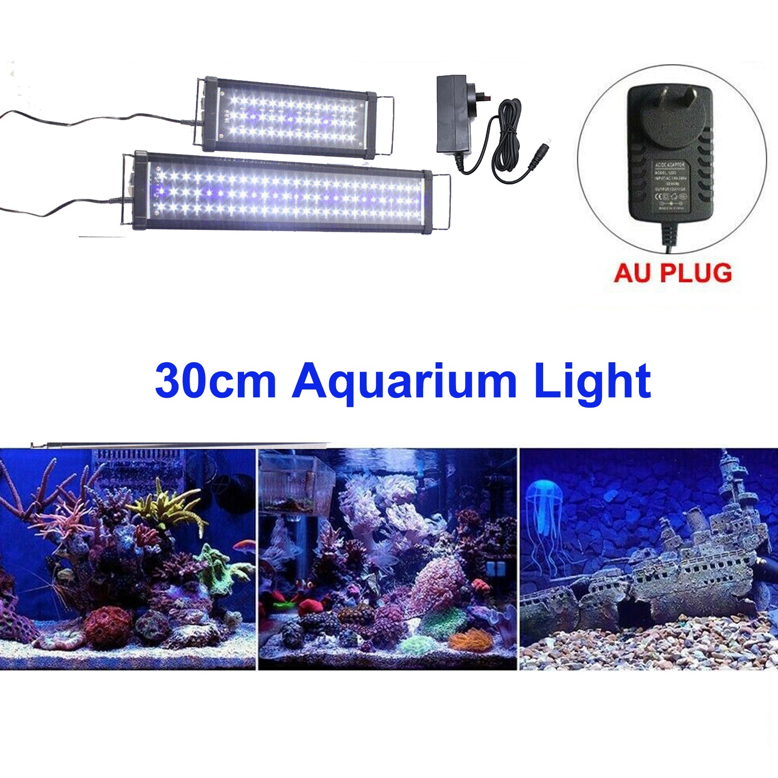 Full Spectrum LED Aquarium Light, Adjustable, 30cm, 6W