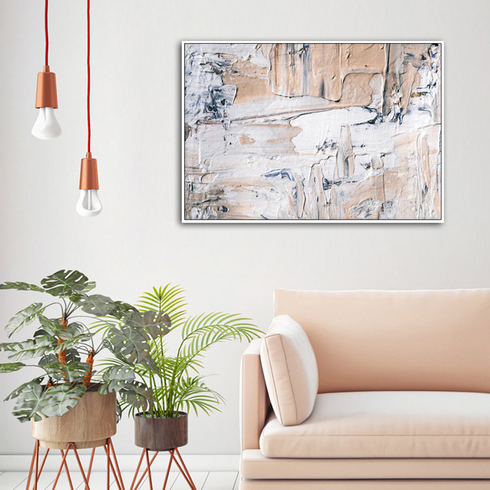 Wall Art 100cmx150cm Modern Abstract Oil Painting Style White Frame Canvas
