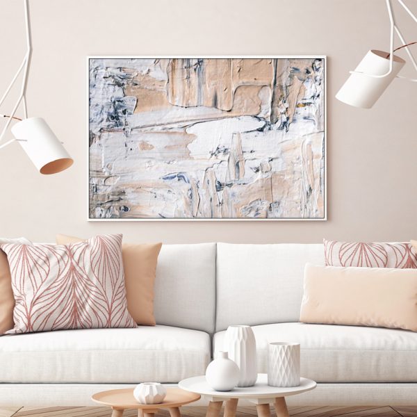 Wall Art 100cmx150cm Modern Abstract Oil Painting Style White Frame Canvas