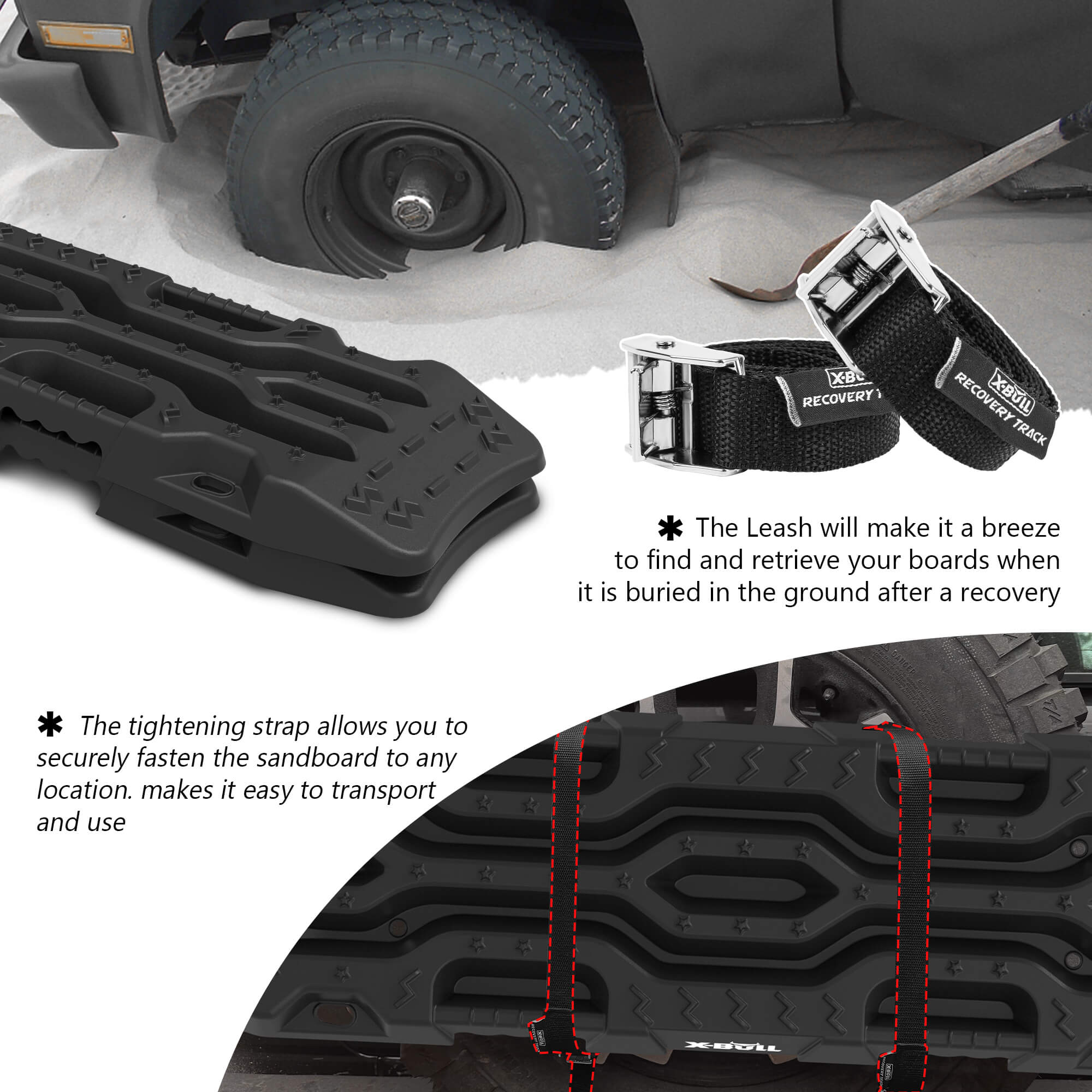 Durable 12T Sand Snow Mud Recovery Tracks Set - XBULL