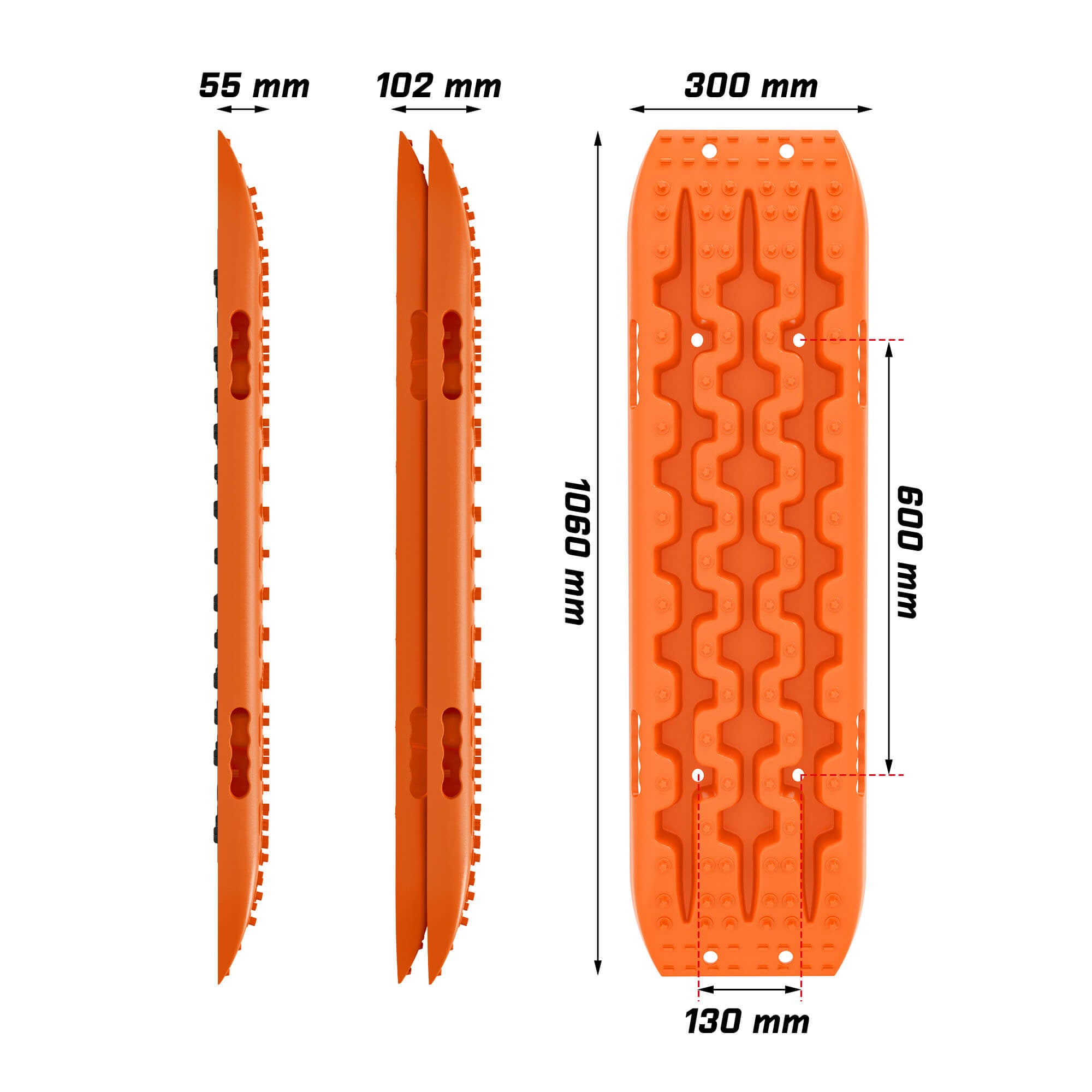 Heavy Duty 10T 4WD Recovery Tracks Boards Set, UV-Resistant - X-BULL