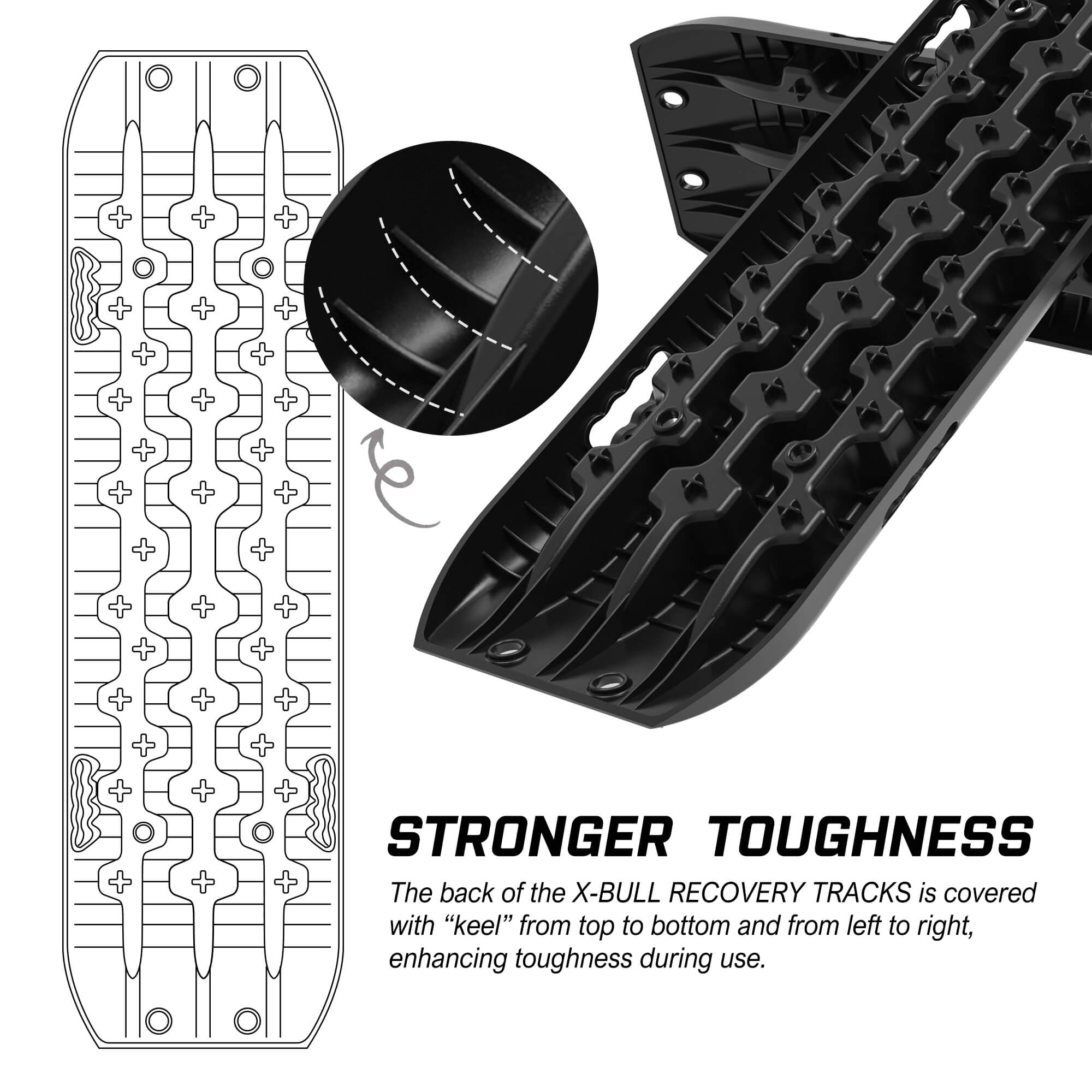 10T Reinforced Nylon Recovery Tracks Boards 4PCS