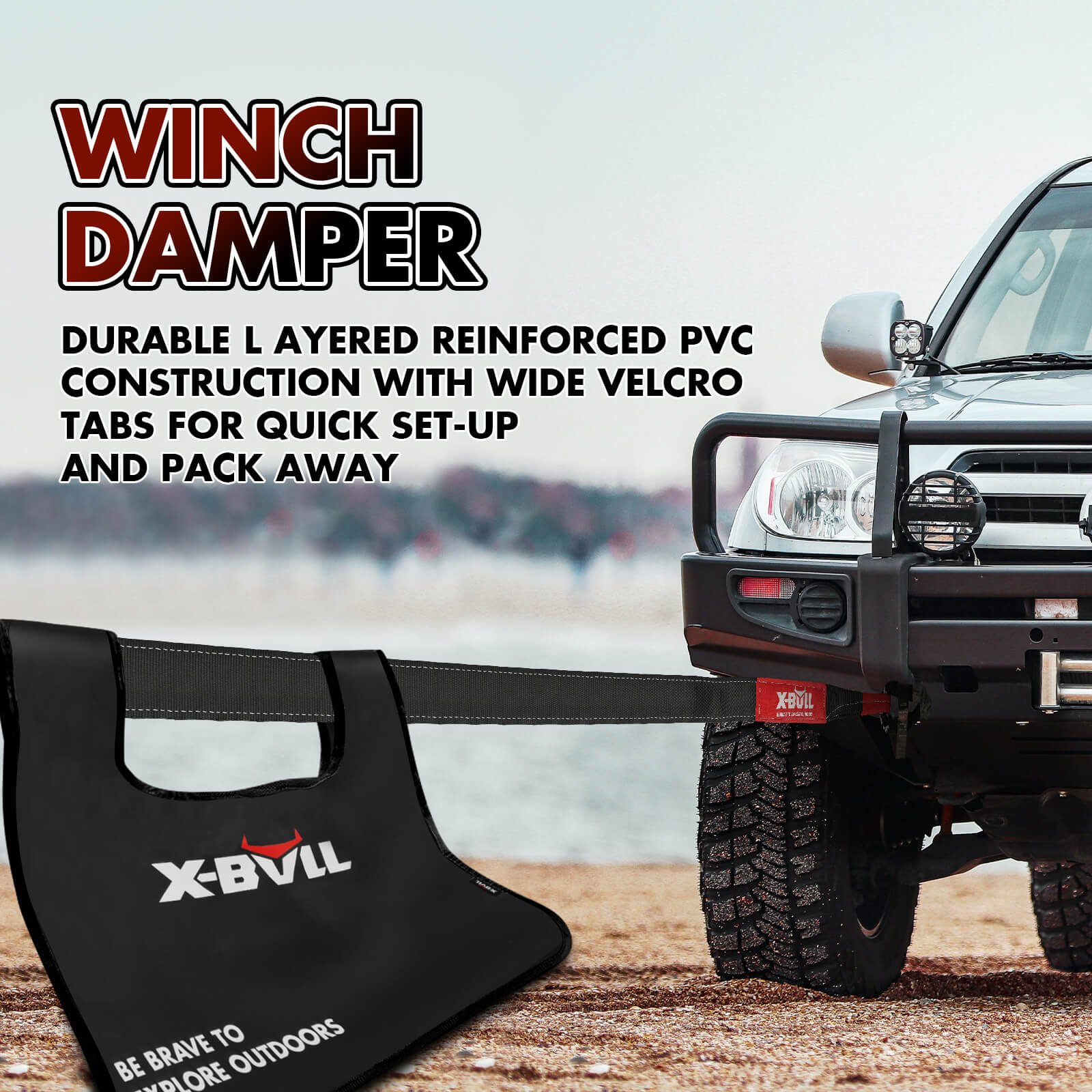 Heavy Duty Off-Road Recovery Kit with Kinetic Rope and Soft Shackles