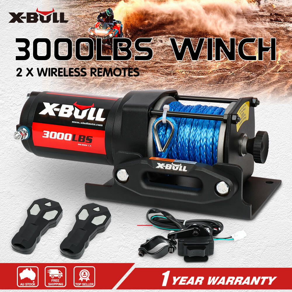 3000LBS Synthetic Rope Electric Winch, ATV/UTV, X-BULL