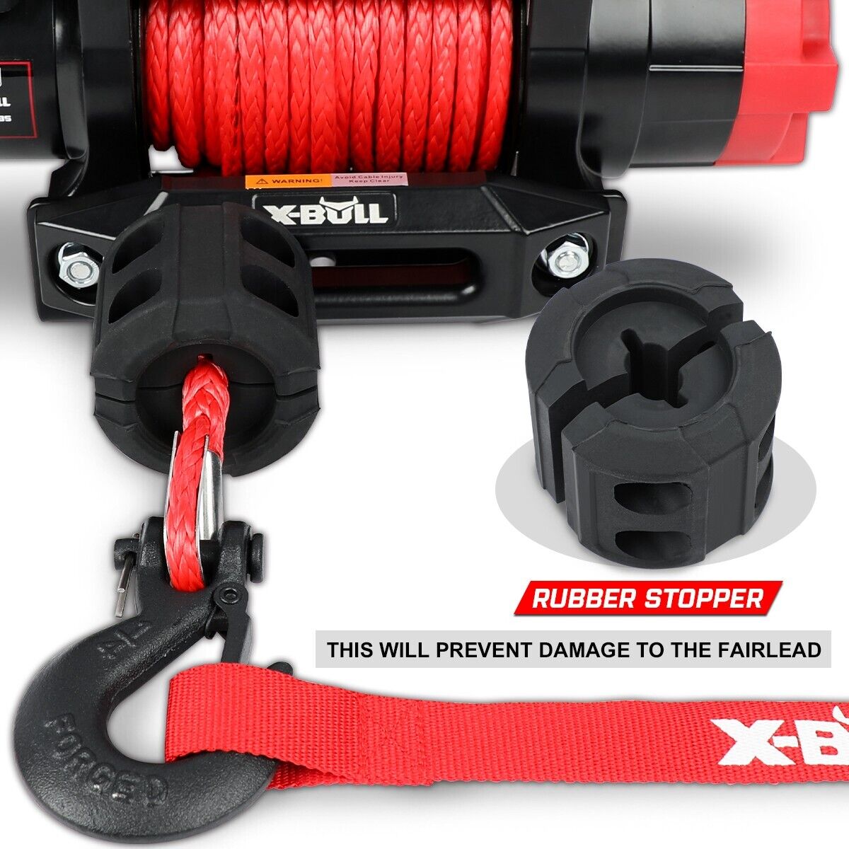 Easy-Install 6000LBS Electric Winch, Synthetic Rope, Wireless Remote - X-BULL