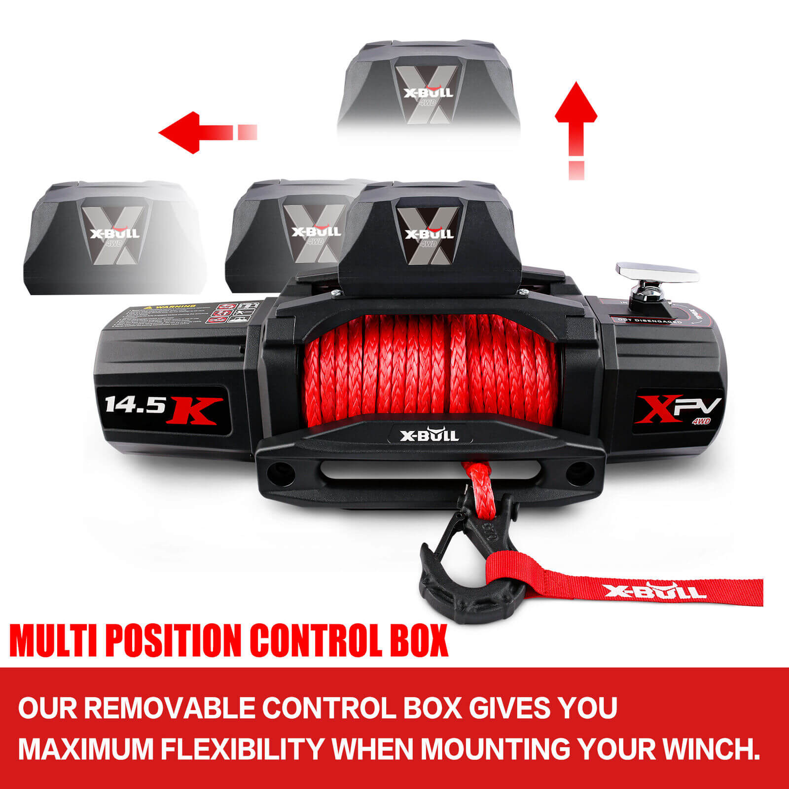 14500LBS Electric Winch 12V Synthetic Rope Waterproof 4WD