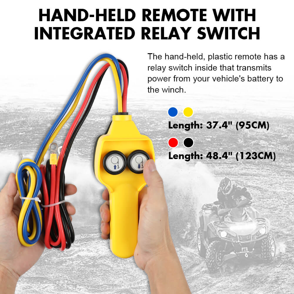 X-BULL 12V Electric Winch 2500LBS Synthetic Rope 15.2M ATV Boat Winch Trailer