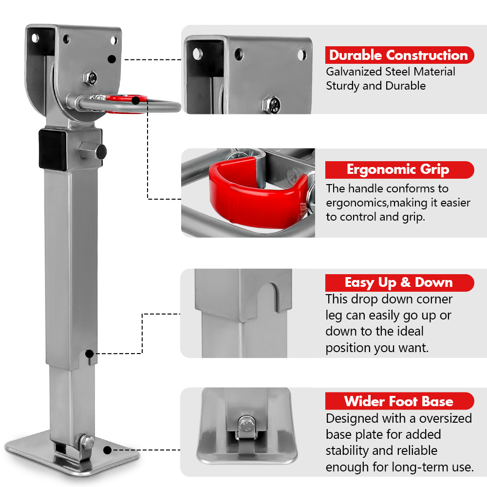 Heavy-Duty Steel Drop Down Corner Legs 440MM-560MM 2PCS