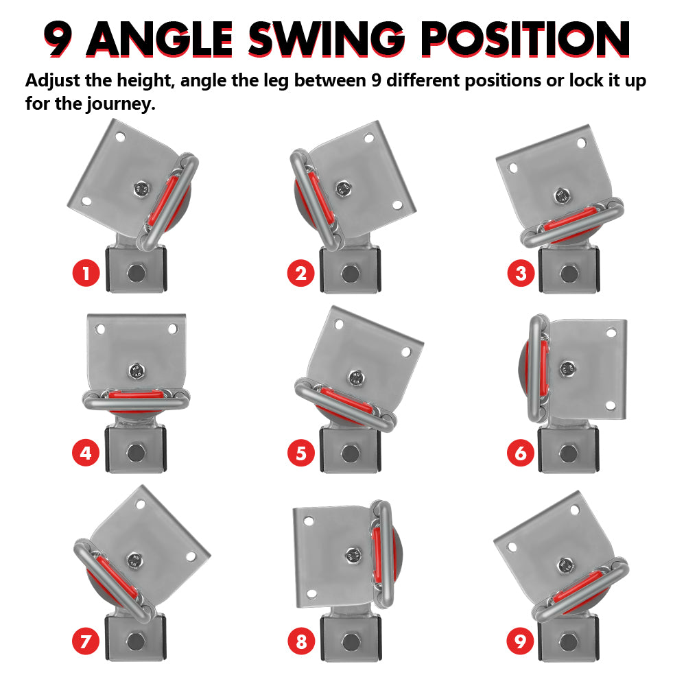 Heavy-Duty Steel Drop Down Corner Legs 440MM-560MM 2PCS