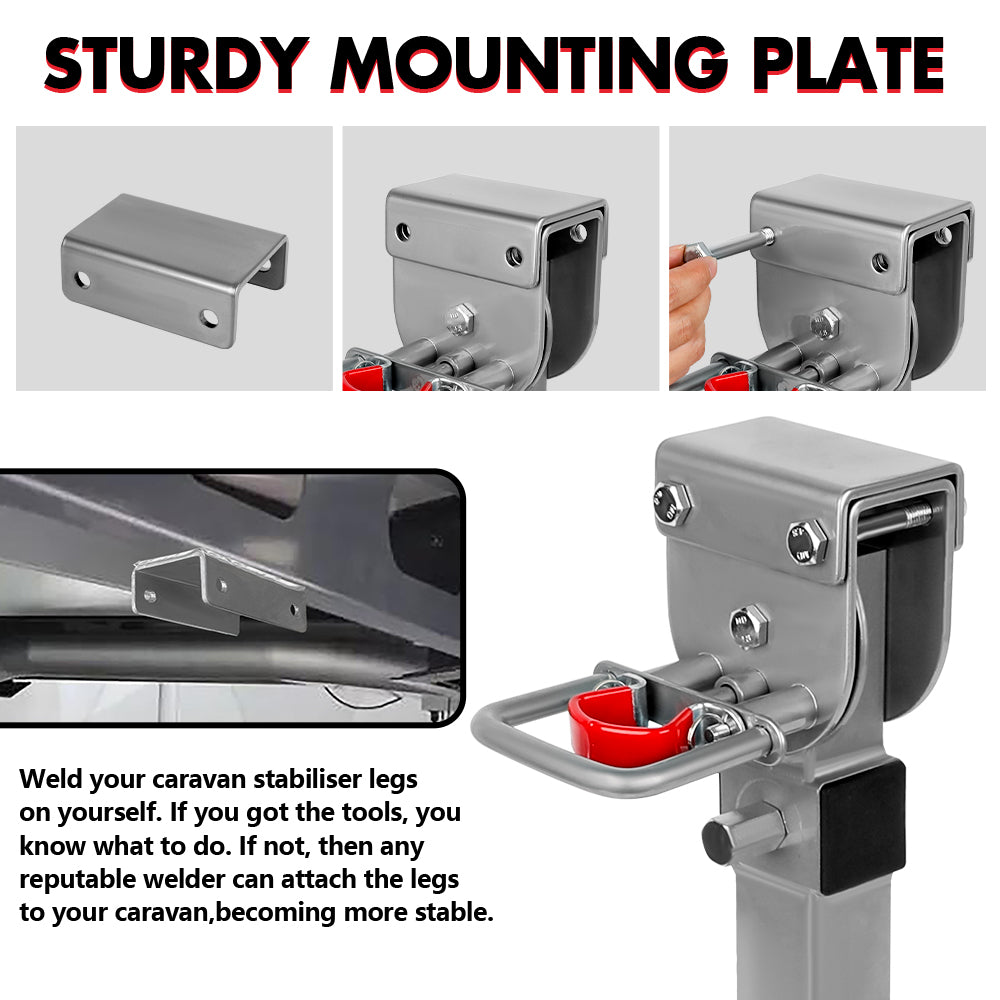 Heavy-Duty Steel Drop Down Corner Legs 440MM-560MM 2PCS