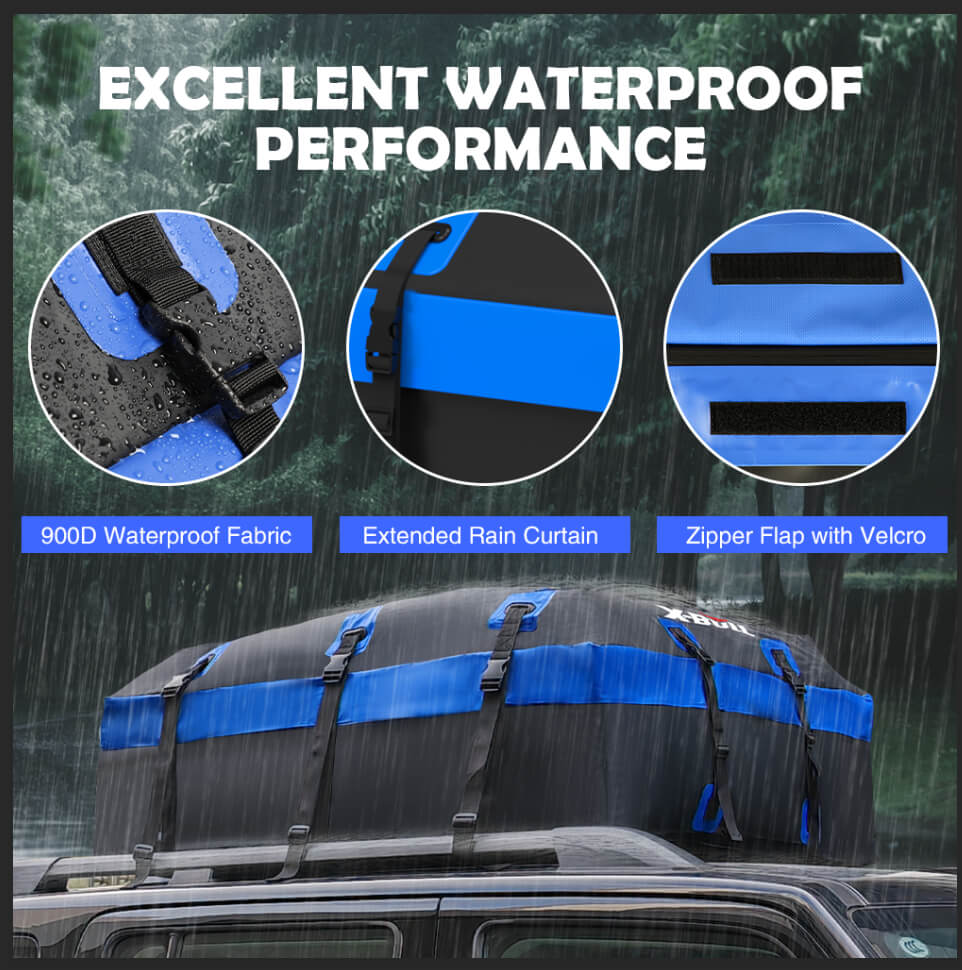 900D PVC Waterproof Car Roof Cargo Bag 595L Capacity Carrier
