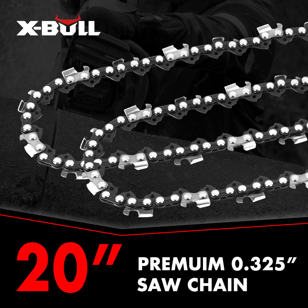 20'' Steel Chainsaw Bar & Chain, .325” Pitch 76 Links - X-BULL