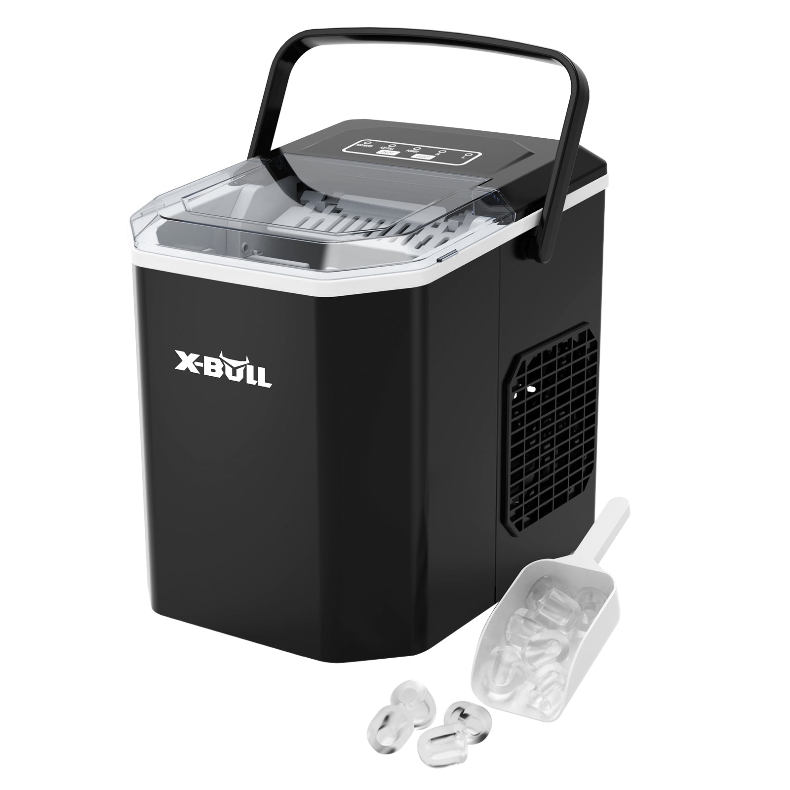 High-Capacity Portable Ice Maker, 12kg/24Hr, 2 Sizes, X-BULL