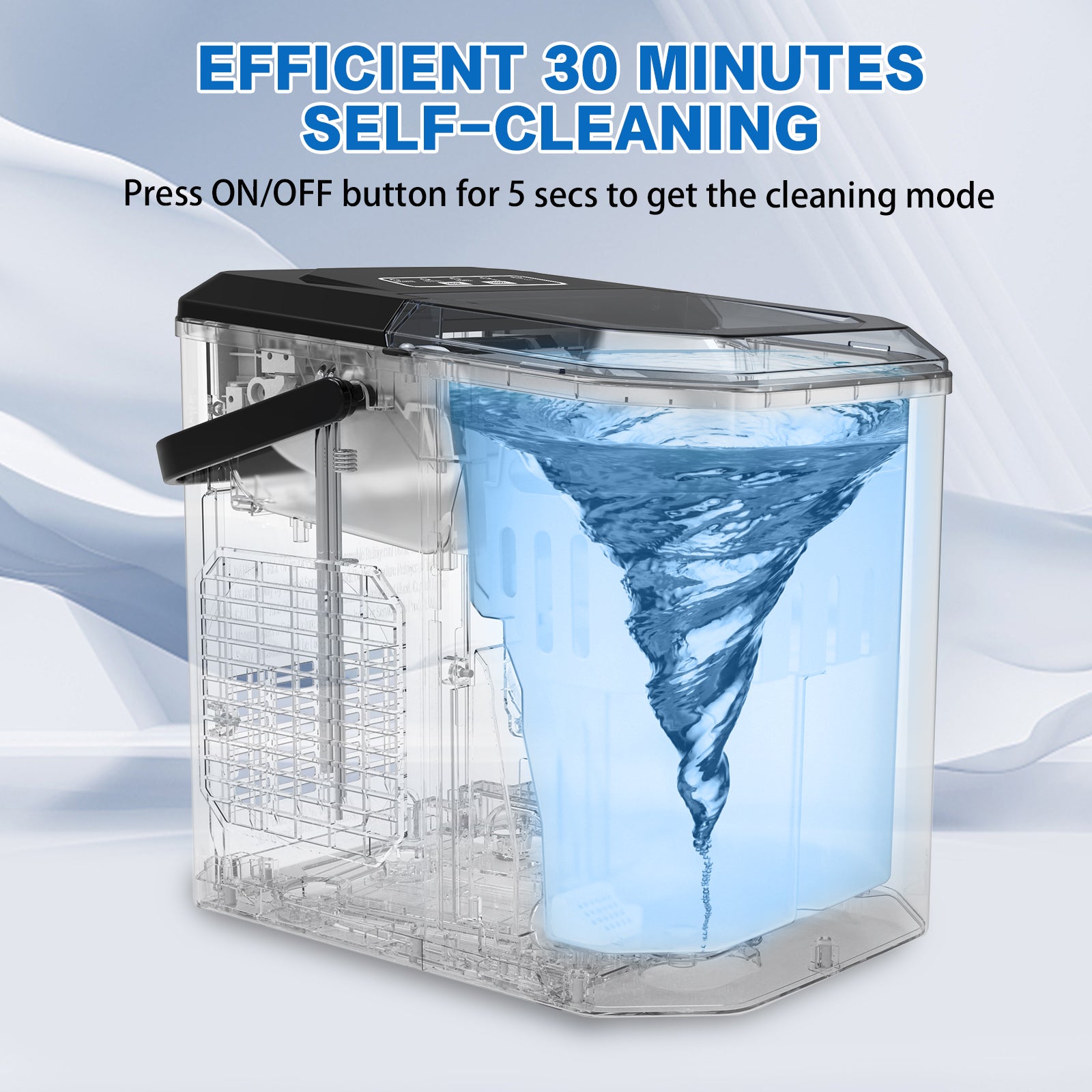 Quiet 2.2L Portable Ice Maker with Alarms, 12kg Daily Capacity - X-BULL