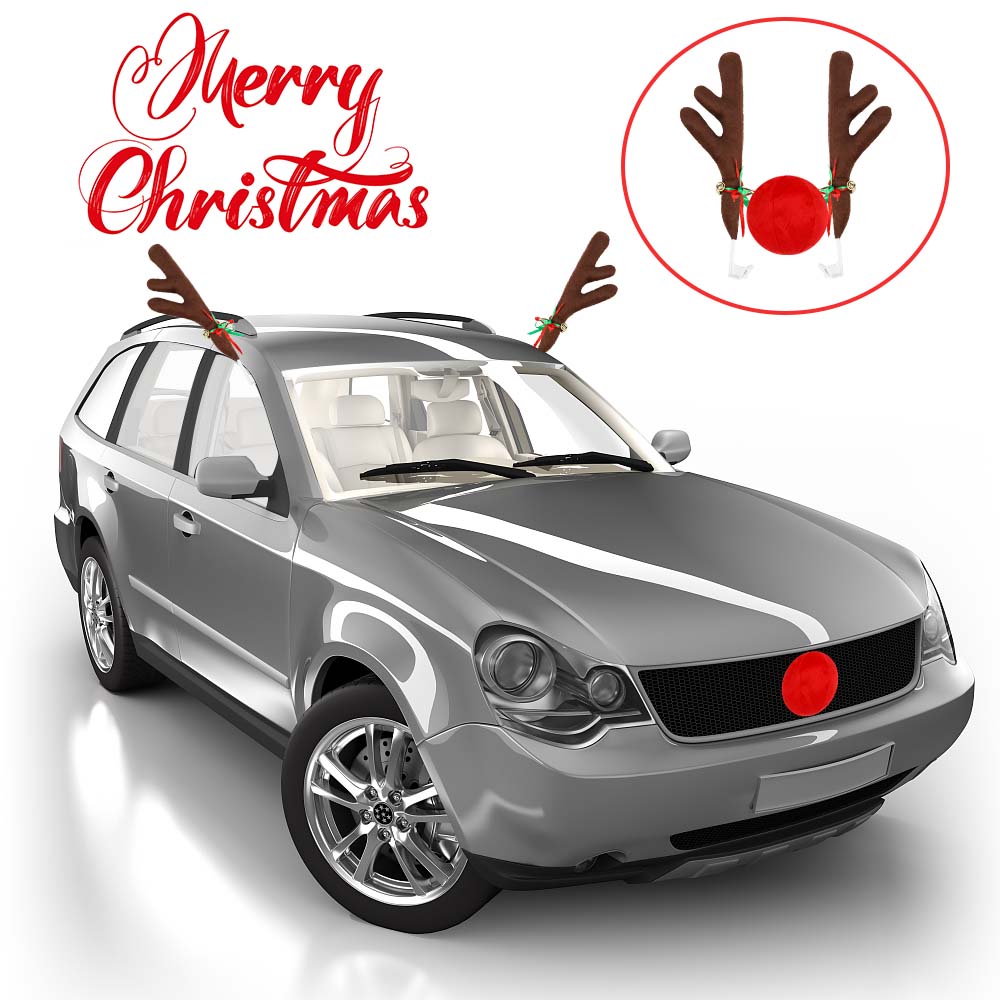High Quality Reindeer Car Antlers & Nose 20 Sets for Xmas Joy