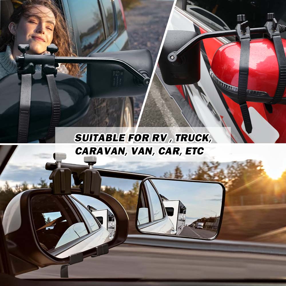 Universal Fit 360° Adjustable Towing Mirrors Set by X-BULL